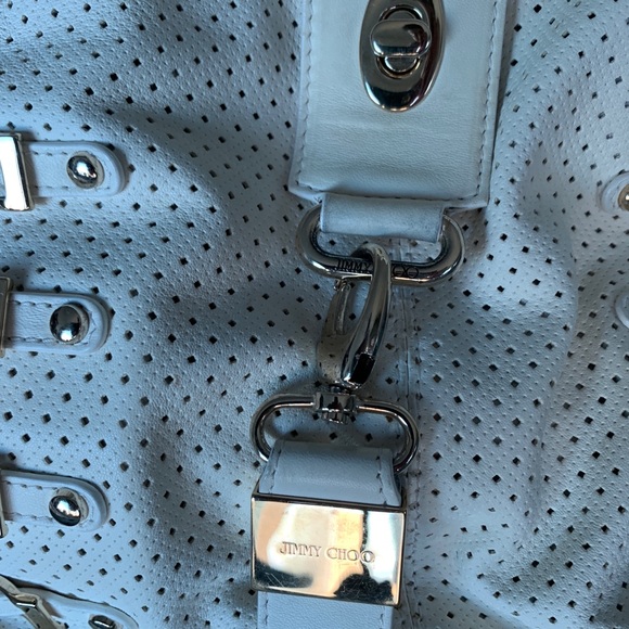 Jimmy Choo Bree White Napa Leather Hobo Bag